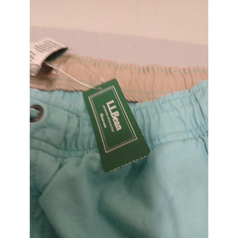 L.L.Bean Dock Short Mens XL  Cotton Twill Elastic Waist Sea Blue New With Tags!!